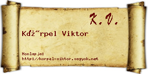 Körpel Viktor névjegykártya